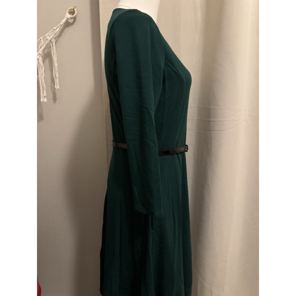 BOG2 Free Lands End Green a Line Dress With Belt NWOT S - Picture 3 of 7